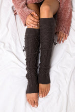 Load image into Gallery viewer, Cable Knit Long Tie Leg Warmer