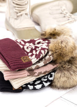Load image into Gallery viewer, Leopard Fur Pom Beanie
