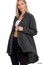 Load image into Gallery viewer, Peplum Raw Edge Shirt With Pockets
